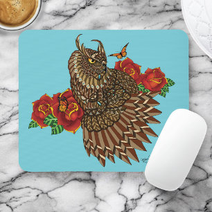 Rote Rosen Owl Blue Mousepad