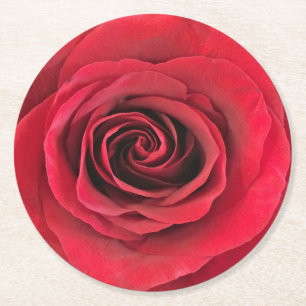 Rote Rosen-Papierservietten-Untersetzer Runder Pappuntersetzer