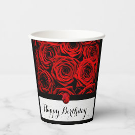 Rote Rosen Pappbecher