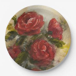 Rote Rosen Pappteller