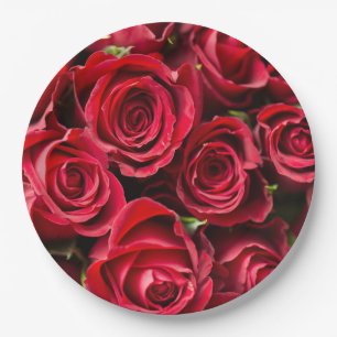 Rote Rosen Pappteller