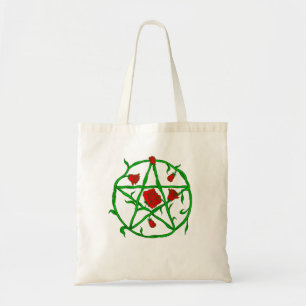 rote Rosen pentagram gothischer Weiße Tragetasche