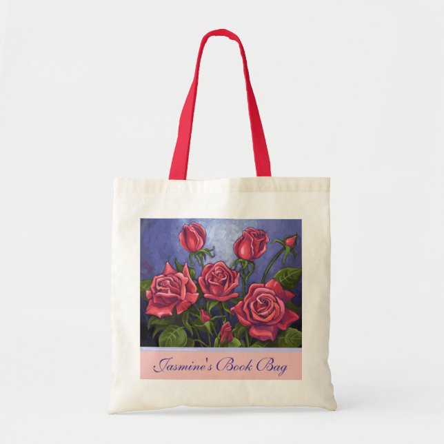 Rote Rosen personifizieren Buch-Tasche Tragetasche (Vorne)