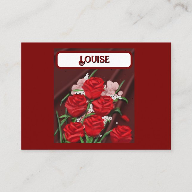 Rote Rosen Platzkarten (Vorderseite)