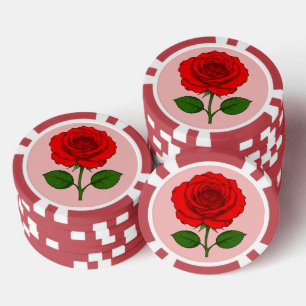 Rote Rosen Poker Chips