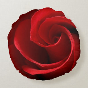 Rote Rosen-Polyester-Rundkissen mit Bürstenfinish Rundes Kissen