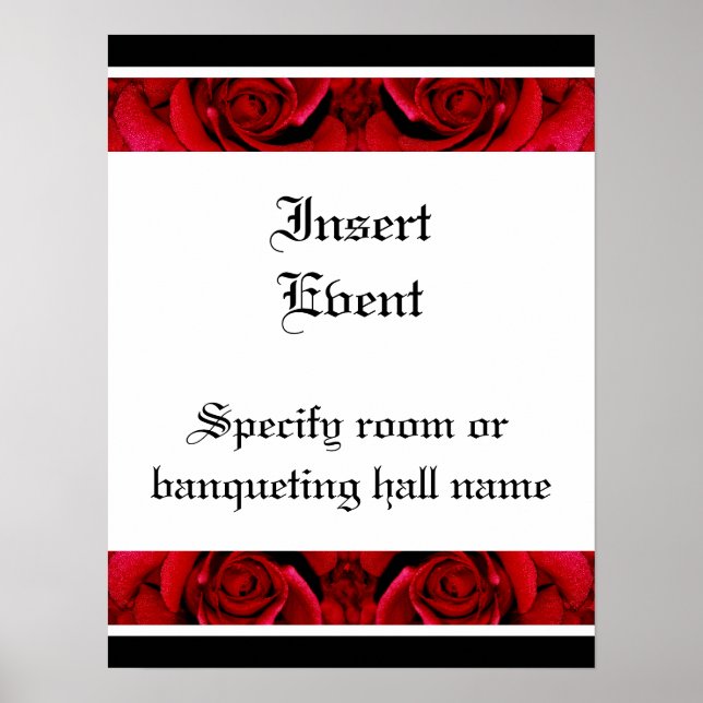 Rote Rosen-Poster-Vorlagen - individuell anpassbar Poster (Vorne)