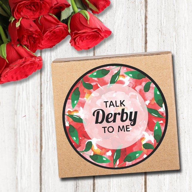 Rote Rosen reden Derby mit mir Runder Aufkleber (Red Roses Talk Derby to Me Round Stickers)