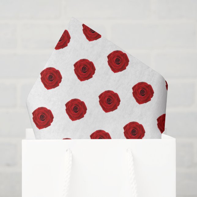 Rote Rosen Reitpferde Elegante Seidenpapier (Geschenktüte)