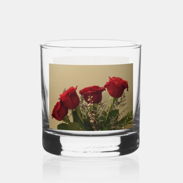 Rote Rosen Rocks Glas (Rückseite)