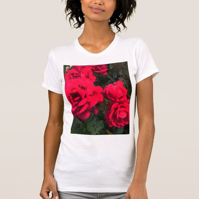 Rote Rosen Rosarium T-Shirt (Vorderseite)