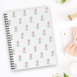 Rote Rosen, Rosenmuster, Blumen Notizbuch