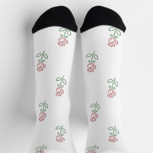 Rote Rosen, Rosenmuster, Blumen Socken