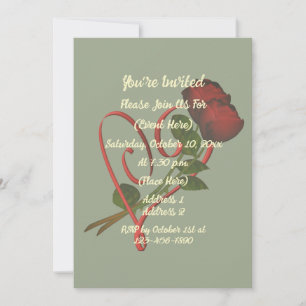 Rote Rosen Rotes Herz Elegante Einladung