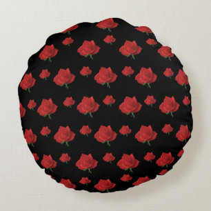 Rote Rosen Rundes Kissen