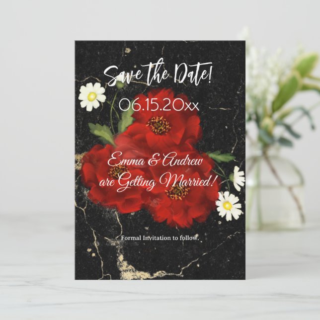 Rote Rosen Save the Date (Stehend Vorderseite)