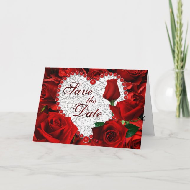 Rote Rosen Save the Date Ankündigung (Vorderseite)