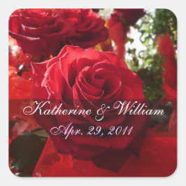 Rote Rosen Save the Date Aufkleber
