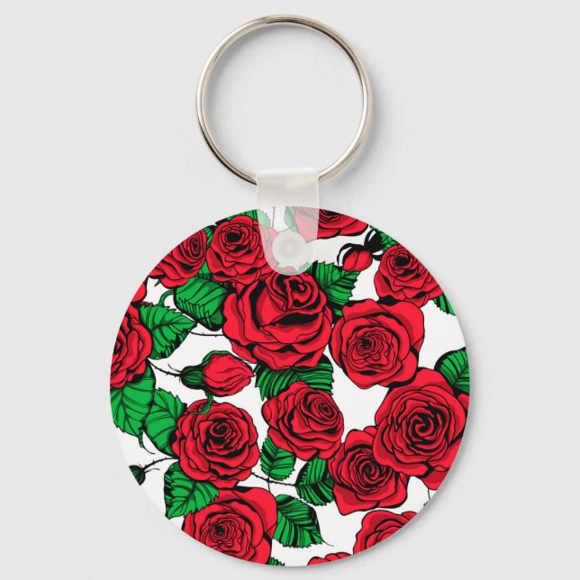 Rote Rosen Schlüsselanhänger (Vorderseite)