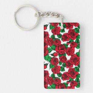 Rote Rosen Schlüsselanhänger