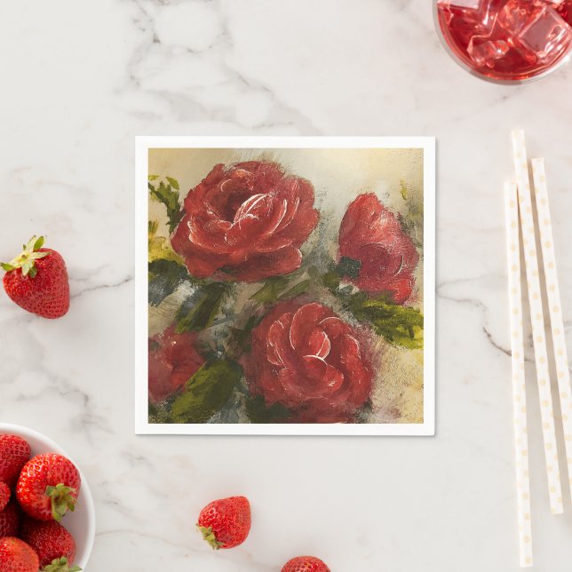 Rote Rosen  Serviette (Beispiel)