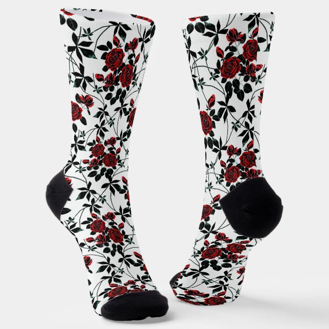 Rote Rosen. Socken (Gewinkelt)