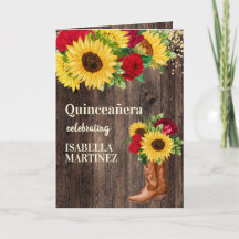 Rote Rosen Sonnenblumen Cowgirl Boots Quinceanera