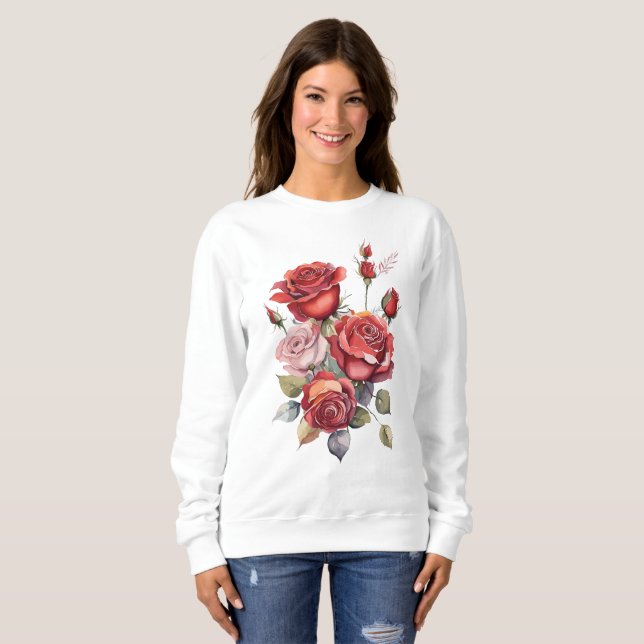 Rote Rosen Sweatshirt (Vorne ganz)