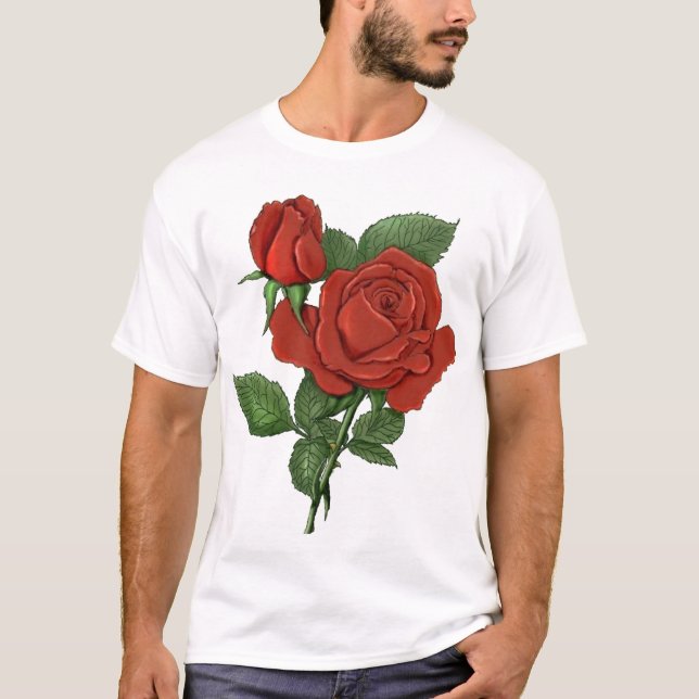 Rote Rosen T-Shirt (Vorderseite)