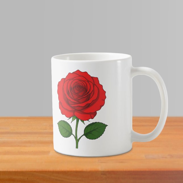 Rote Rosen-Tasse Kaffeetasse (Von Creator hochgeladen)