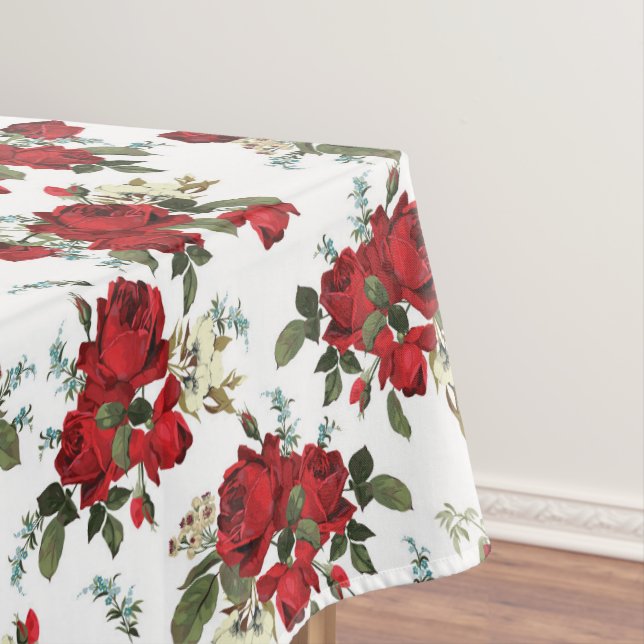 Rote Rosen Tischdecke (Beispiel)