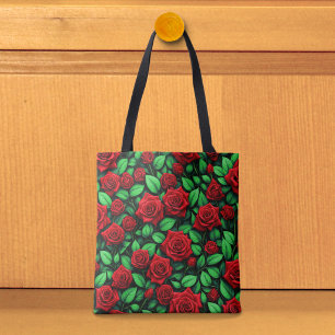 Rote Rosen-Tragetasche Tasche