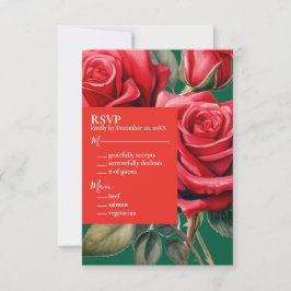 Rote Rosen UAWG-Antwortkarte RSVP Karte