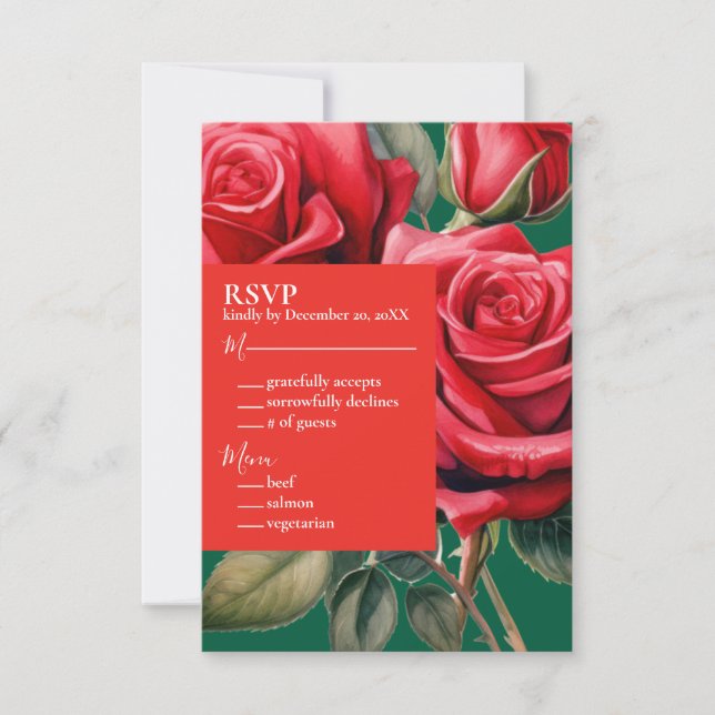 Rote Rosen UAWG-Antwortkarte RSVP Karte (Vorderseite)