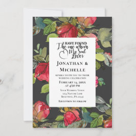 Rote Rosen über Christliche Hochzeiten Einladung