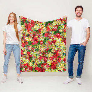 Rote Rosen und Frangipanis, mittelfläschchen Fleecedecke
