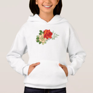 Rote Rosen und Gänseblümchen Hoodie