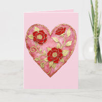 Rote Rosen und goldene Jubiläums-Valentinstag