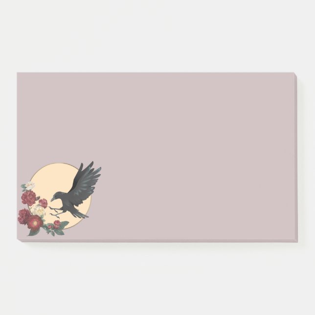 Rote Rosen und "Raven Post-it Notes" Post-it Klebezettel (Vorderseite)