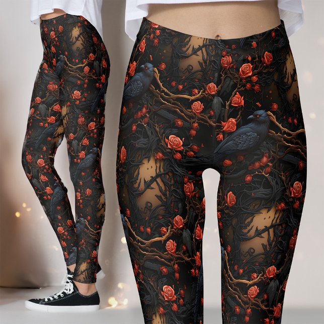 Rote Rosen und Ravens Gotische Alternative Leggings (Von Creator hochgeladen)