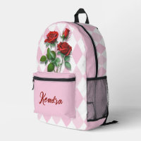 Rote Rosen und rosa und weißes Diamantmuster