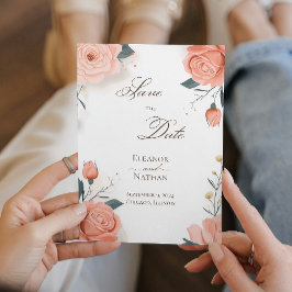 Rote Rosen und Sommer Save the Date Einladung