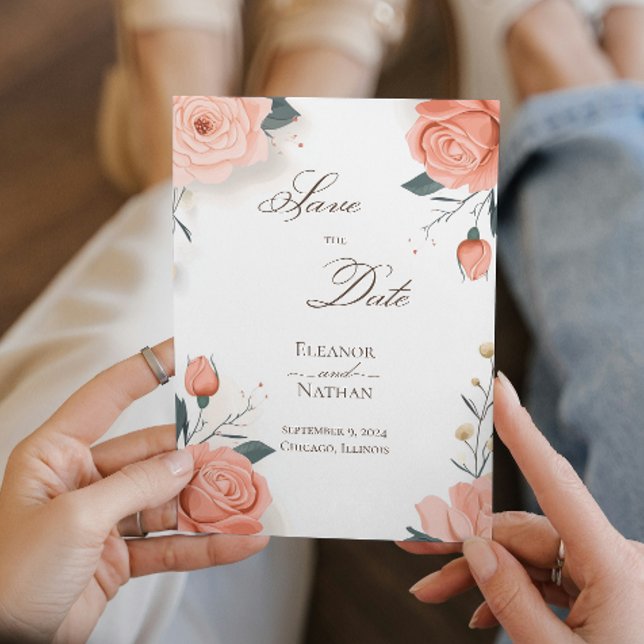 Rote Rosen und Sommer Save the Date Einladung (Von Creator hochgeladen)