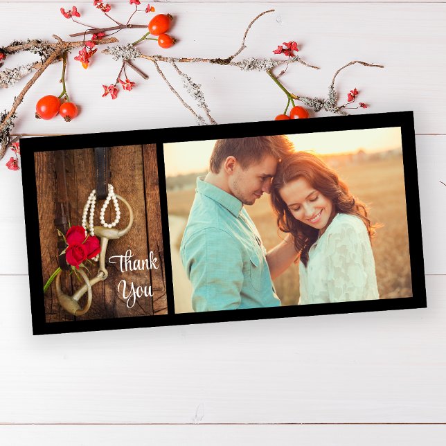 Rote Rosen und Western für Pferde Dankeskarte (Von Creator hochgeladen)