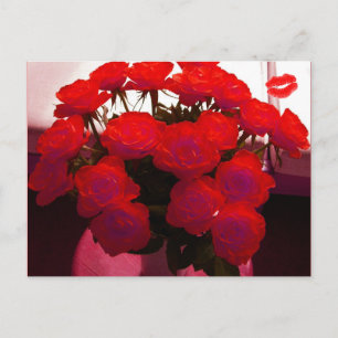 Rote Rosen Valentine II Postcard - individuell anp Feiertagspostkarte