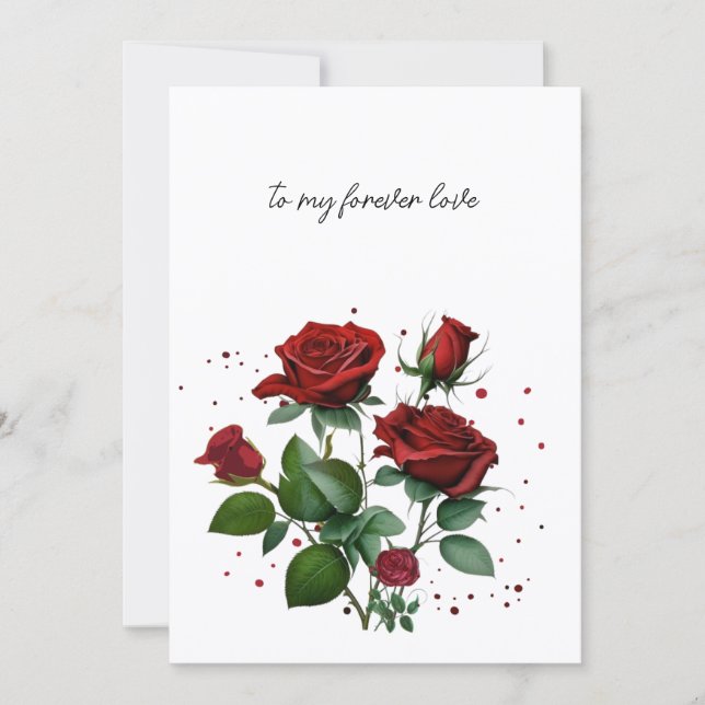 Rote Rosen Valentinstag Feiertagskarte (Vorderseite)