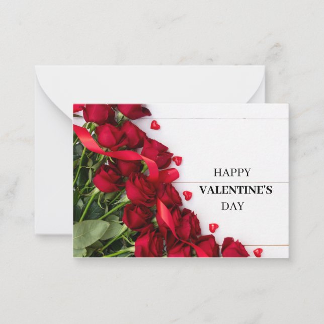 Rote Rosen Valentinstag-Karte Mitteilungskarte (Vorderseite)