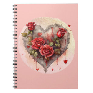 Rote Rosen Valentinstag  Notizblock