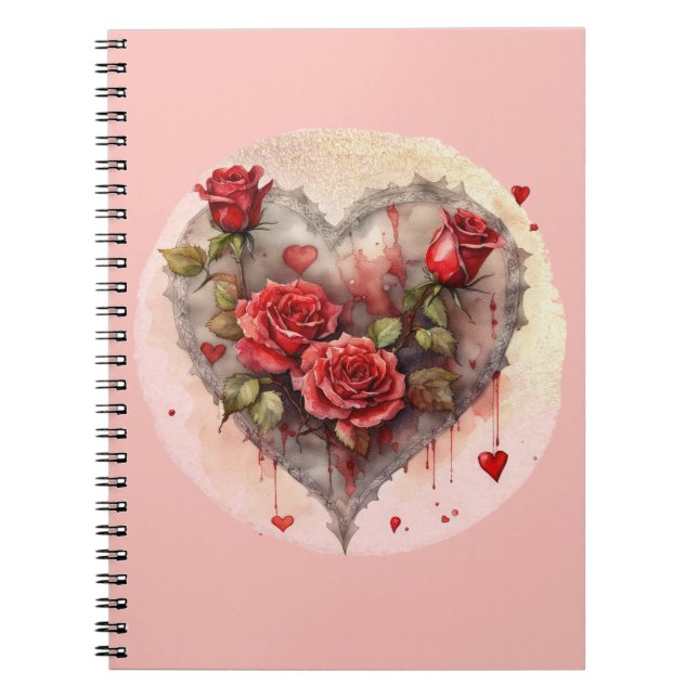 Rote Rosen Valentinstag  Notizblock (Vorderseite)