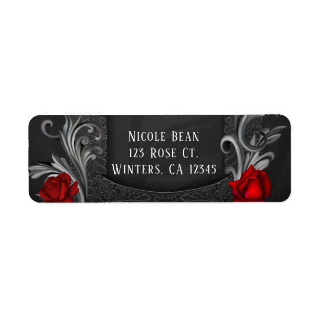 Rote Rosen Verzierte gotische Hochzeit (Vorne)